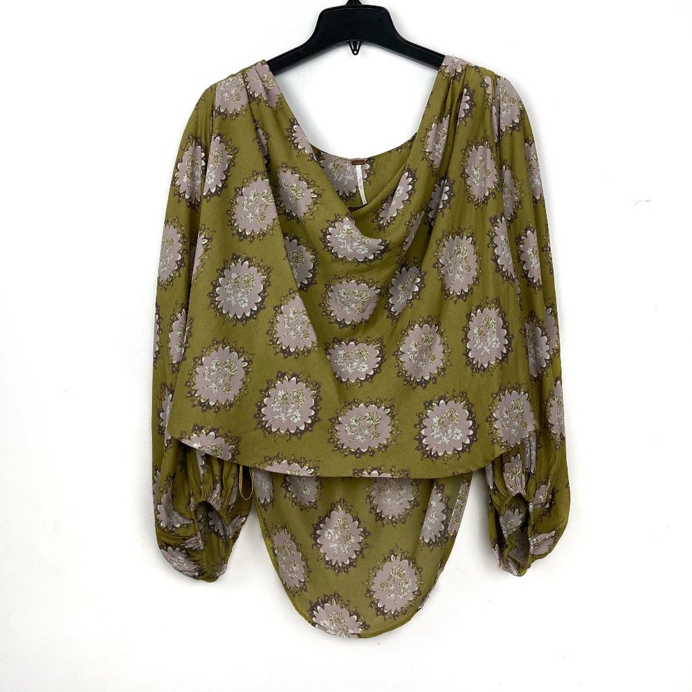 [FREEPEOPLE] Unique boho details floral blouse top S